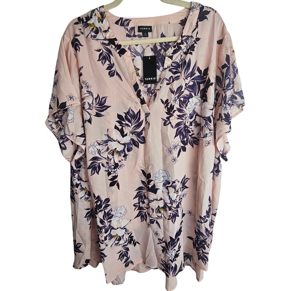 Torrid Womens Floral Garden Blooms Top Plus Size 4X Romantic Cottagecore Boho